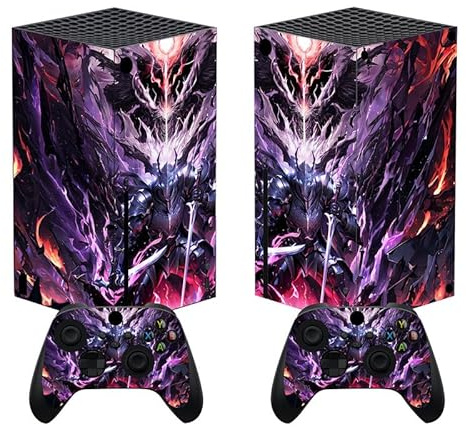 PlayVital Skin Autocollant Decal pour Xbox Séries X Console Manette,Habillages Vinyle Cover Sticker pour Xbox Séries X Console-Chevalier du Mal