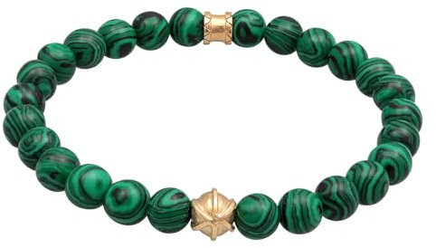 Kuzzoi Buddha Herren Armband mit grünen Achat Edelstein Perlen und 925 Sterling Silber Beads Yogaarmband Energiearmband Länge 23 cm elastisch