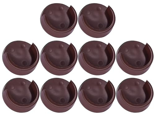 cyclingcolors 10 x runda rör hållare klädställhållare skåprör skåpstänger stång rund Ø 25 mm plast, mörkbrun
