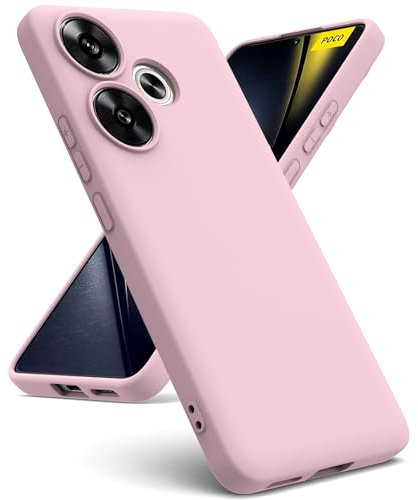 Oududianzi - Funda Compatible con Xiaomi Poco F6 5G [Carcasa de Silicona Líquida][Interior de Microfibra] Carcasa Antigolpes Protección Gel Ultra Suave Funda Poco F6 5G - Rosa