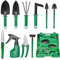 DUOJIN Gartenwerkzeug Set, 10 Stück Blumen Gartengeräte Set Garten-Handwerkzeug-Geschenkset，Gartengeschenke für Frauen und Männer, mit Gartenschere und Aufbewahrungsbox, Garten Zubehör