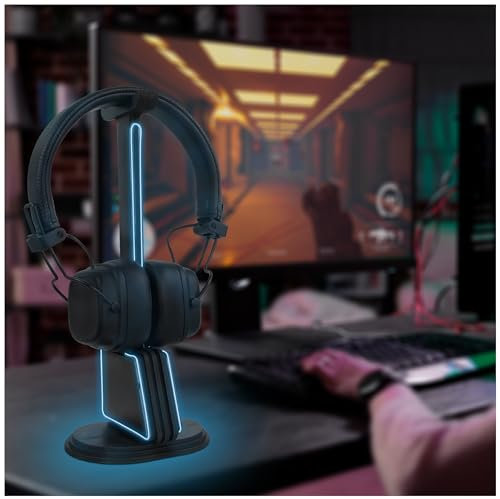 Kopfhörerständer, Gaming-Headset-Halter mit Neonlicht, Kopfhörer-Display, stabile Schreibtisch-Headset-Halterung für Sony, Bose, Shure, Jabra, JBL, AKG