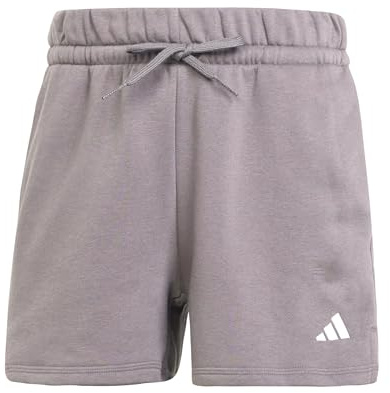 adidas Damen Essentials SMALL Logo Feel Cozy Shorts, Grey strata/White, XL