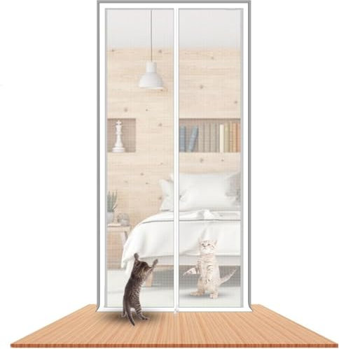 Cat Door Screen 85cm X 200cm, Thick Anti Cat Mesh Door With 3 Size For Dogs Cats Mosquitos, Partition Mesh Cat Door Screen, For Living Room, Kitchen, Bedroom, Cat Door Screen No Escape With Zipper (C