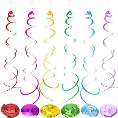 Decorazioni Pendenti a Spirale per Carnevale, Ghirlanda Multicolore Sospesa in Lamina da Soffitto per Festa di Compleanno -18 Pezzi-