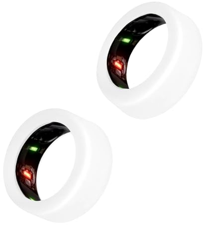 Booge 2 Stück Silikon-Ringabdeckung, kompatibel mit Oura Ringschutz, elastische Hülle für Oura Ring Gen 3 Workout (Weiß + Weiß, M für 11/12/13)