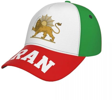 GONMFKM Baseballkappe Mit Löwen- Und Sonnenemblem des Iran, Sonnenhut Mit Flaggenaufdruck, Verstellbare Trucker-Kappe Mit Uv-Schutz Für Den Sommer, Originelle Patriotische Fußball-Rugby-Kappe Als So
