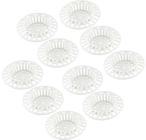 JYTDBCS 10 PCS Plastic Sink Strainer,White Shower Drain Bath sink strainer,Plastic sink strainer,Shower Plughole Cover Protector Shower Drain Cover Sink Stopper Drain Filter for Kitchen Bathroom