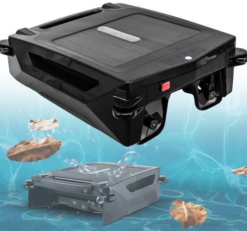 moupeaktain Skimmer per Piscina Senza Fili Ad Energia Solare, Robot Pulitore Automatico per Piscina, Aspirapolvere per Piscina con Doppia Ricarica / 2 modalità/Evita Ostacoli/Parcheggio Autonomo