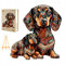 PASJO Holzpuzzle Erwachsene mit Hundemotiv 300 Teile 40x37,3 cm Geschenkidee für Kinder Puzzle Hund Tierförmige Puzzle Creative Jigsaw aus Holz für Erwachsene