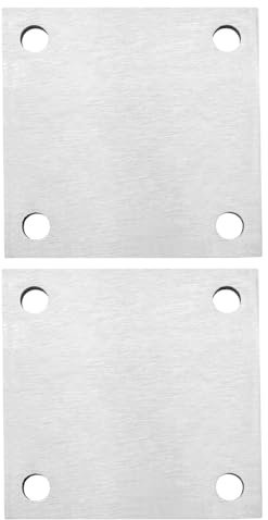 SG Store 2 Placas de Anclaje de Acero Inoxidable 304 de 120 X 120 X 6 Mm Placas de Acero Inoxidable de Grano Molido 240 Láminas de Metal de Acero Inoxidable