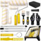 19 PCS Paint Roller Set, 9 Inch 4 Inch Paint Rollers Set with Stainless Steel Extension Pole, Paint Rollers and Trays Sets, Microfiber Roller Cover for Painting Walls, Ceiling, Doors, Trim, Rooms