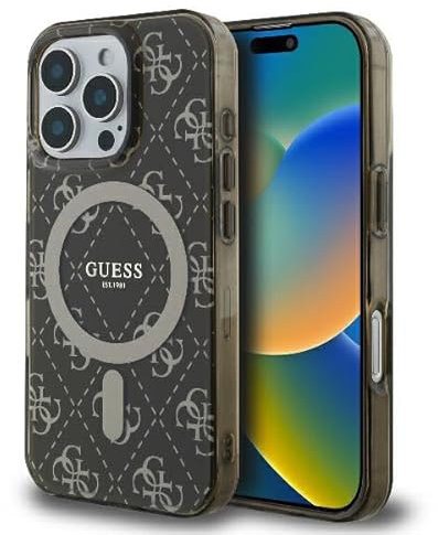 CG MOBILE Guess GUHMP16XH4DTEW Case for iPhone 16 Pro Max 6.9 Inch Brown Hard Case IML 4G Background