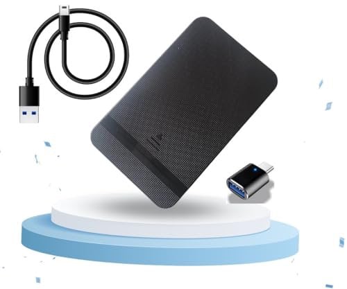 ezekers 500GB USB 3.0 USB C Ultra Slim Portable External Hard Drive HDD Compatible with PC, Mac, Laptop, Xbox, Xbox One, PS4 & PS5, iPhone 15 & 16, Android (Samsung, Sony)