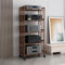 4/5-Stufige Hifi Möbel,Hifi Schrank Aus Bambus,Hifi Regal Stereo-Rack For Heimkino,Verstellbare Regale Mit Rädem,Unterhaltungs-Stereo,Plattenspieler Ständer,Hifi Möbel Rack Phono Turm(Dark brown,60*15