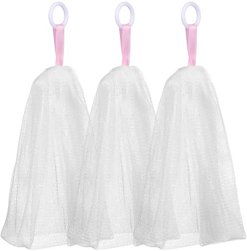 MOTHNUR 3stücke Seifenbeutel Aus Netzgewebe Seifensparer Mit Kordelzug Pe Seifenbeutel Für Gesicht Und Körper Schnell Schaum Erzeugend Platzsparend Und Langlebig