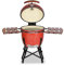 Kamado SE-23,5 Grill Rot 60cm Grilldurchmesser, Grillrostdurchmesser 51,5cm, BBQ Keramik Holzkohlegrill Grill mit Holzkohle