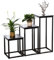 UUE Metall-Blumenständer 3er-Set, Quadratischer Deko-Pflanzenständer, Stabiler und Pflegeleichter Pflanzenhocker, Beistelltisch Schwarz in drei Höhen für den Innenbereich (80cm, 60cm, 40cm)