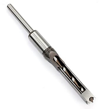 foret carré pour bois， 1 pièce de scie cloche carrée HSS, burin à mortaise, foret à bois avec foret hélicoïdal, kit d'outils de perçage for le travail du bois à trou carré, ensemble étendu(18mm)