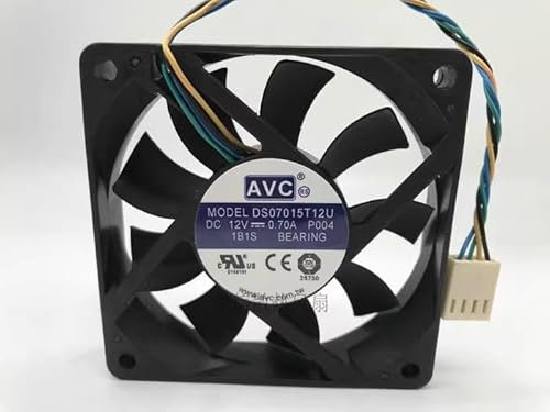 70MM Computer cooling fan， 7015 DS07015T12U 12V 0.7A 4-pin temperature control PWM high air volume CPU cooling fan