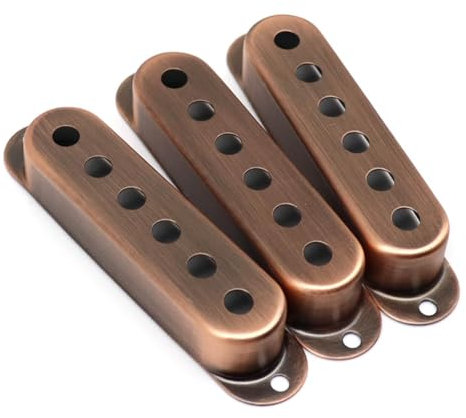 SHENGSUI Lot de 3 cache-micros en laiton chromé pour guitare Stratocaster 50/50/50 mm