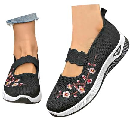 Chaussures Sandales Femme Été Compensées Confort Chic Et Elegant Escarpin Mules Talon Été Ballerine Chinoise, Basket Orthopedique, Rose Poudre Mary Janes