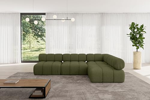 ALTDECOR Ecksofa in L-Form Samaro-L2 285x190x70 - Grün