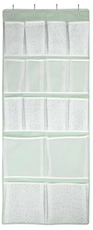 16 Pockets - Over Door Hanging Organiser with 4 Kinds Pouches,Back of Door Bathroom Hanging Shelves Holder for Shoes,Sock,Hat,Underwear,Travel Outfit,Space-saving Storage Organization for Home,Dorm,RV