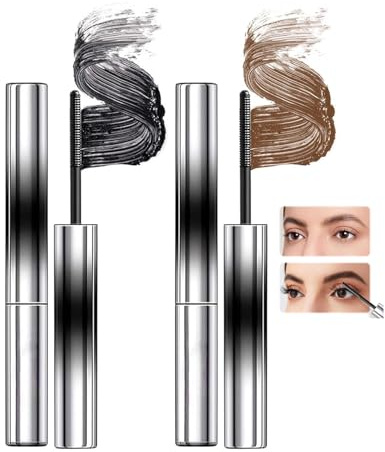Sitovely Mascara Grundierung für Wimpern,Mascara Primer Lash Primer, Volumen Geschwungen Dick Verwischfest Wimpern Boosting Pflege Grundierung Charmante Voluminöse Wimpern für Frauen (Schwarz + Braun)