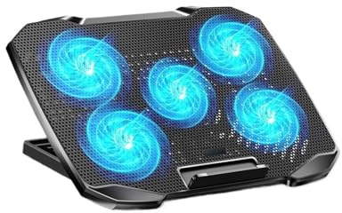 Laptop Cooling Pads laptop cooler stand Laptop Cooling Pad 5 Big Fans For 10-17Inch Gaming Notebook Cooler,with 5 Height Adjustable, 2 Usb Ports
