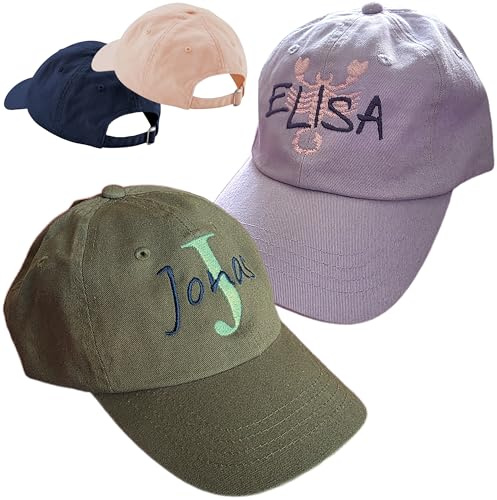 Junior Low Profile Dad Cap ab 6J mit Name, Emblem/Sternzeichen Bestickt | Mit Namen, Motiv oder Sternzeichen personalisiert, 4 Farben und viele Motive zur Auswahl