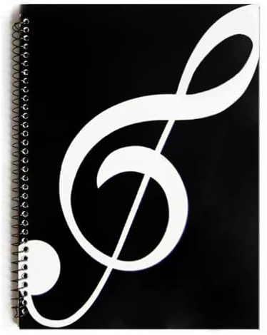 A5 tomma noter anteckningsbok, 50 sidor - handskrivet musikpapper - spiral för kompositörer, pianister, violinister och musiklektioner - anteckningsblock för studenter och musiker