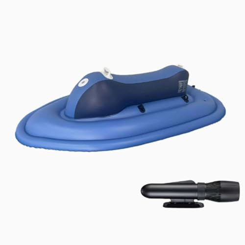 CUTANGELAR Bateau À Moteur Gonflable 2 Places Amélioré - Bateau À Moteur Pliable Et Gonflable, avec Double Aileron pour Plus De Sécurité, Batterie 10 000 MAh. Utilisable en Piscine, Lac Et Mer.