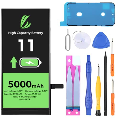 LL TRADER Akku für iPhone 11, 5000mAh mit Reparatursets | Hochleistungs-Ersatzbatterie Kompatibel mit iPhone 11, A2111, A2223, A2221