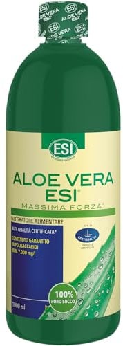 ESI - Aloe Vera Massima Forza, Integratore Alimentare di Puro Succo Concentrato, Offre Benessere al Tratto Gastrointestinale, ad Alto Valore Nutriente, Senza Glutine e Vegan, 1000 Ml