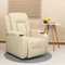 More4Homes OSCAR BONDED LEATHER RECLINER w DRINK HOLDERS ARMCHAIR SOFA CHAIR RECLINING CINEMA (Cream)