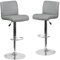 Flash Furniture Barstuhl, höhenverstellbar, modern, Vinyl, Sitz in Wellenform und Chrombasis, Metall, Schaumstoff, Kunststoff, Grau, 2 Stück
