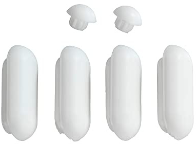 WENKO WC-Sitz Auflagestopfen für Duroplast Acryl WC-Sitze, Kunststoff, 2 x 1 x 4.6 cm, Weiß