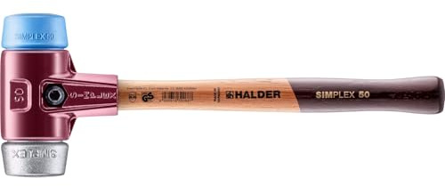 SIMPLEX-Schonhammer, TPE-soft/Weichmetall; mit Tempergussgehäuse und hochwertigem Holzstiel | D=50 mm | 3019.050