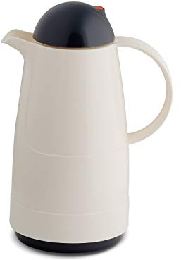 ROTPUNKT Isolierkanne 200 CHRISTINE 0,5 l | Zweifunktions-Drehverschluss | BPA-frei - gesundes trinken | Made in Germany | Warm + Kalthaltung | Glaseinsatz | white/slate grey