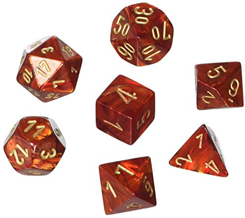 Chessex Says: CHX27414 Scarab Dice Set: Scarlet/Gold (7)