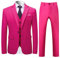 Costume Homme 3 Pcs Costard Blazer Veste et Pantalon Gilet Mariage Party Smoking, Rose, M