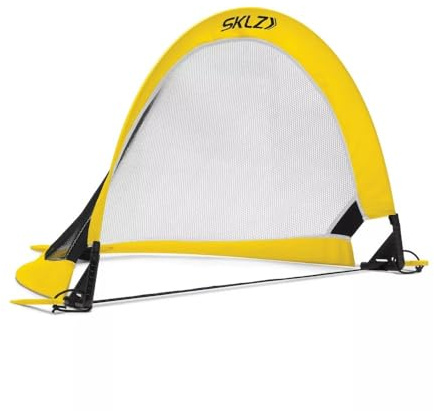 SKLZ Playmaker Goal Set – Tragbares Fußballset | Gelb/Schwarz; Set mit 2 Stück; Soffflzugg Blas-Öffnung und Schraubverschluss-Design; Leicht & Tragbar; mit Tragetasche