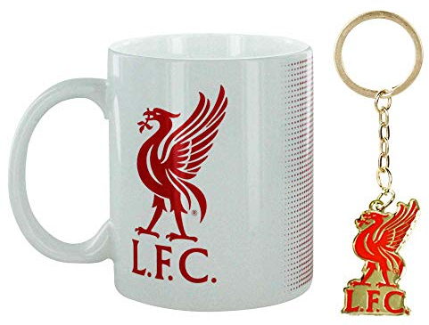 L.F.C Official Liverpool Football Crest Ceramic 11oz Mug & Crest Keyring Gift Set