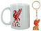 L.F.C Official Liverpool Football Crest Ceramic 11oz Mug & Crest Keyring Gift Set