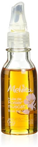 Melvita - Olio di Rosa Mosqueta - Nutre e Rigenera Viso e Corpo - Ricco di Acidi Grassi - Flacone in Vetro Riciclabile con Applicatore Preciso - 50 ml