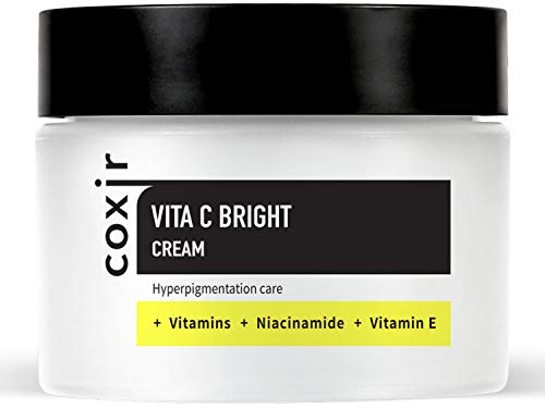 COXIR Vita C aufhellende Creme (50 ml, 1,69 fl.oz.) |Vitamin C, A, E und B3 | für ein lebendigeres und ebenmäßiges Hautbild