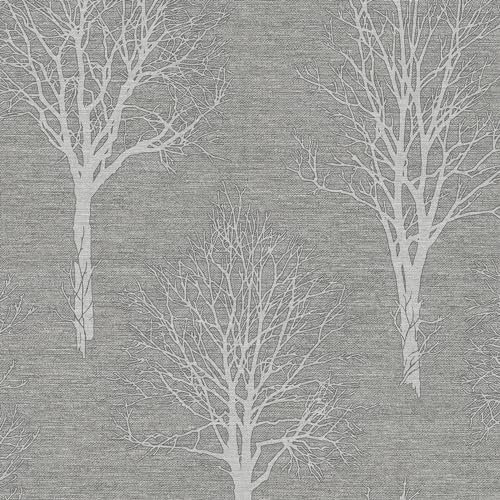Boutique Charcoal Landscape Textured Floral Wallpaper
