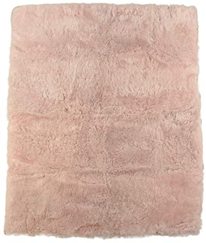 generisch ÖKO Island LAMMFELL Teppich ZART ROSA KURZWOLLIG CA. 210 x 165 cm Fell Teppich AUS 8 ECHTE Island LAMMFELLEN