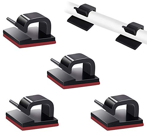 SOULWIT® 50 Stück Stark Selbstklebende Kabel-Management-Clips, Kabel-Organizer für TV, PC, Laptop, Ethernet Kabel, Desktop, Heim, Büro